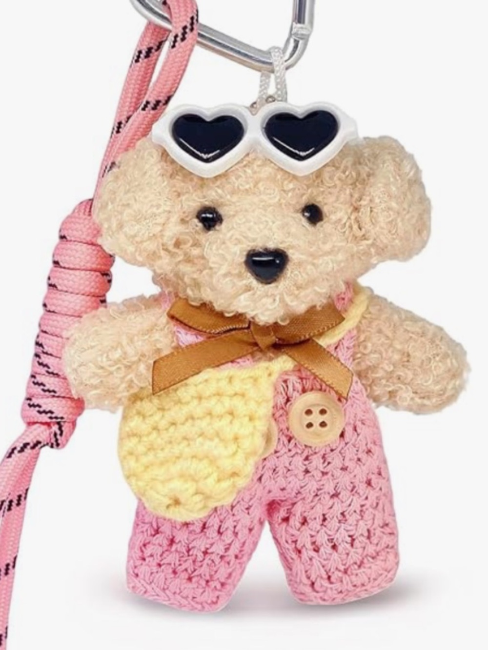 Teddy bear bag charm keychain with outfit dress her up NOT FROM TEMU